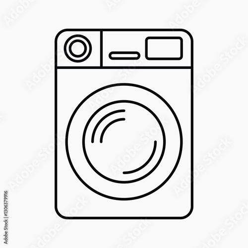 Washing machine line art vector