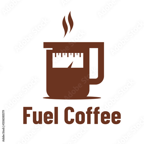 fuel coffee shop cafe flat minimalist logo design