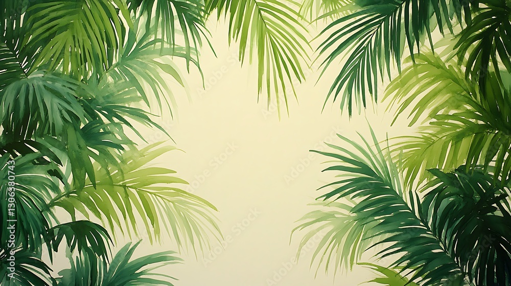 Tropical Banana Leaves on Textured Background, Tropical banana leaves with a textured background, showcasing lush green foliage Tropical Banana Leaves on Textured Background, Tropical banana leaves with a textured background, showcasing lush green foliage