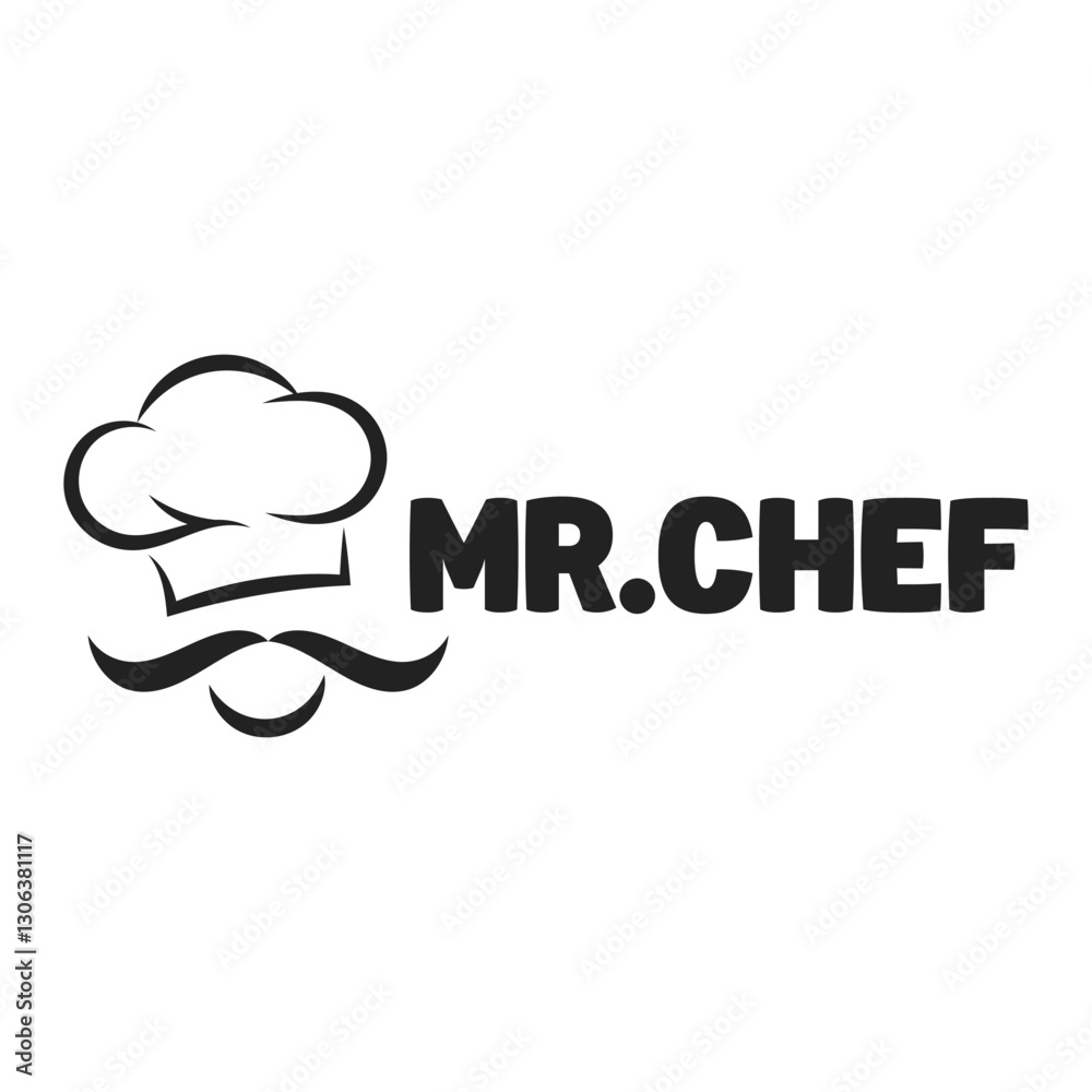 mister chef flat minimalist logo design