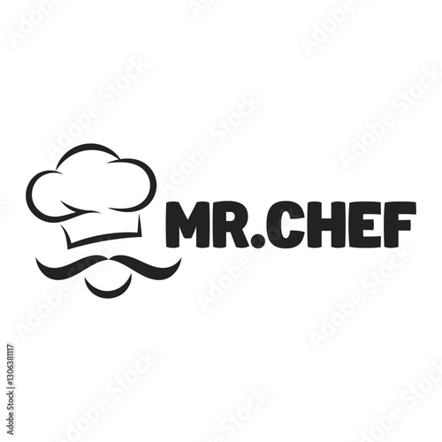mister chef flat minimalist logo design