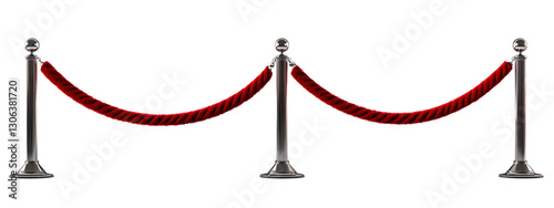 Three Red Rope Barriers for an Event