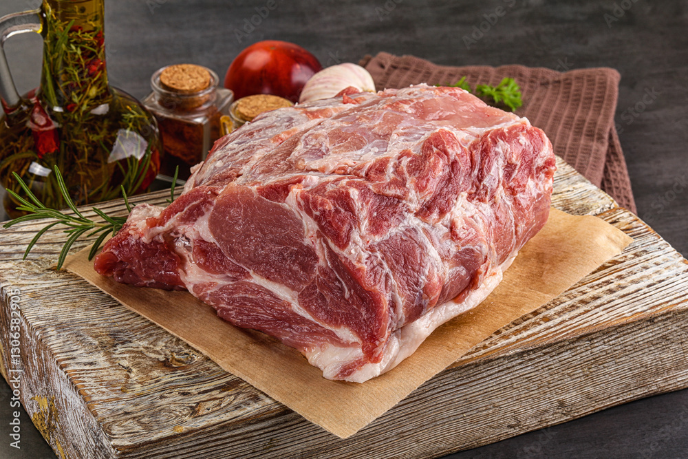 Raw pork neck meat for cooking Raw pork neck meat for cooking