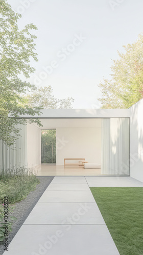 Wallpaper Mural Modern minimalist architecture blends seamlessly with nature in a serene outdoor setting Torontodigital.ca