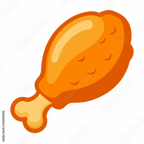 A fried chicken illustration isolated on white background