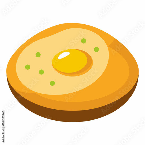 A fried egg illustration isolated on white background