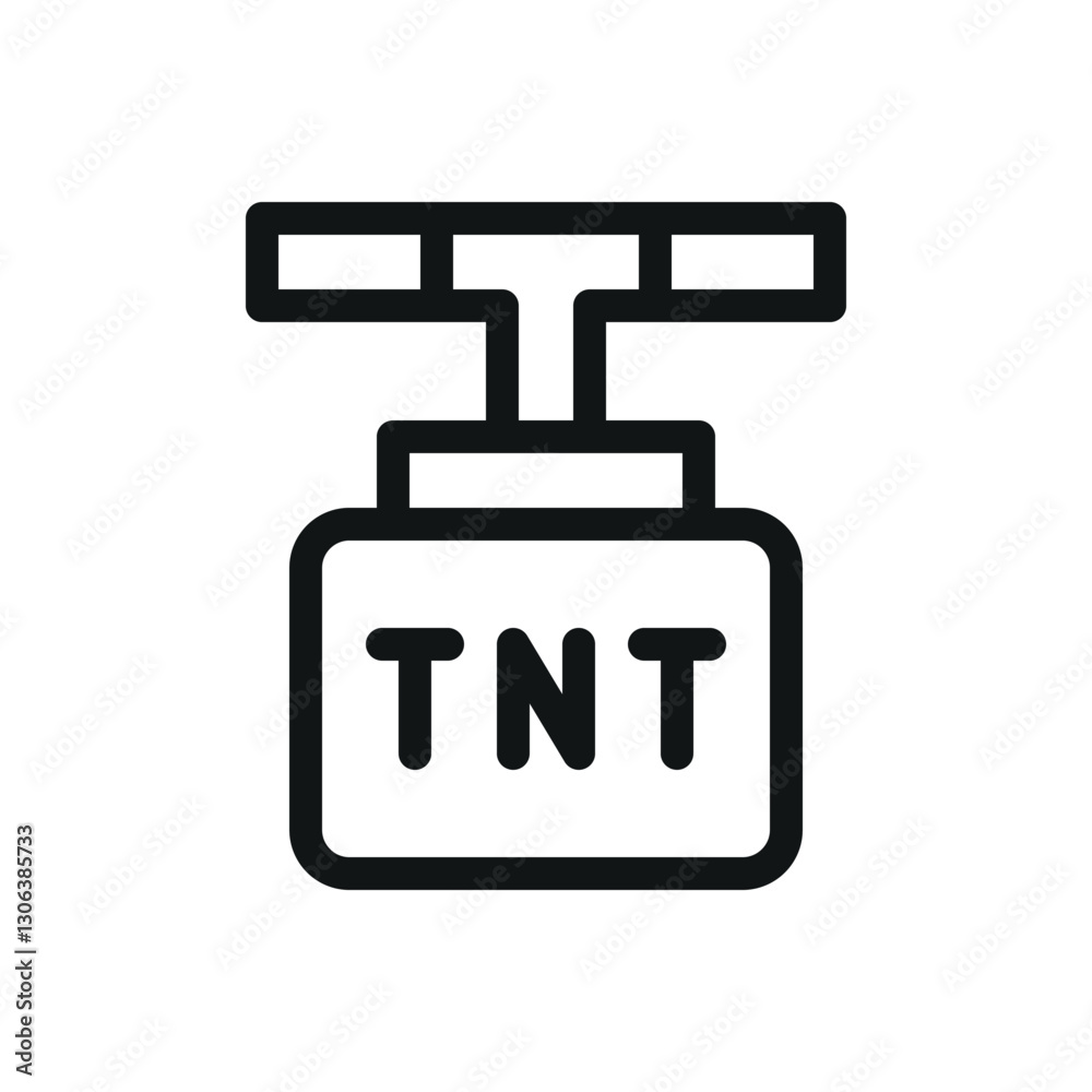 TNT line icon, handle detonator for dynamite vector symbol with editable stroke TNT line icon, handle detonator for dynamite vector symbol with editable stroke