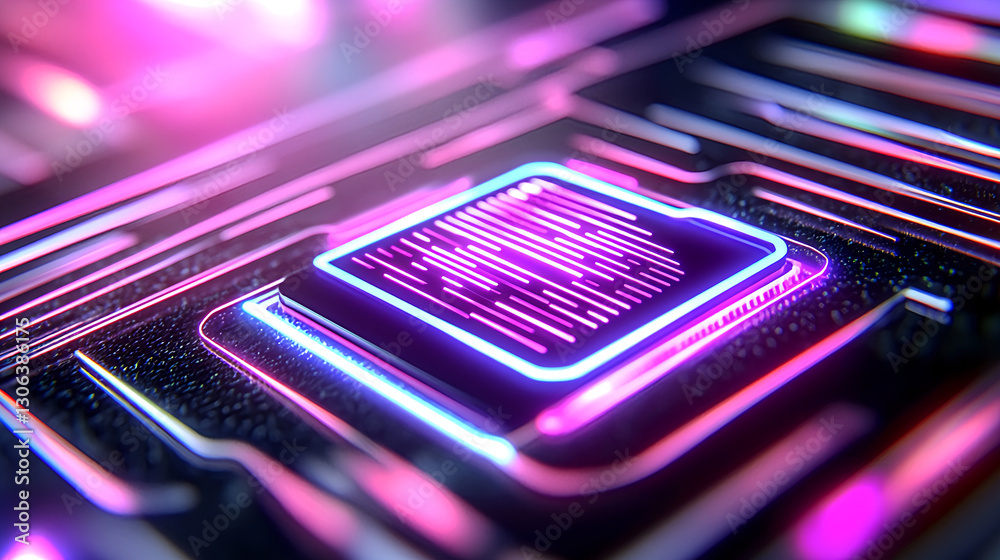 Futuristic circuitry design digital realm graphic visualization neon environment close-up view technology concept Futuristic circuitry design digital realm graphic visualization neon environment close-up view technology concept