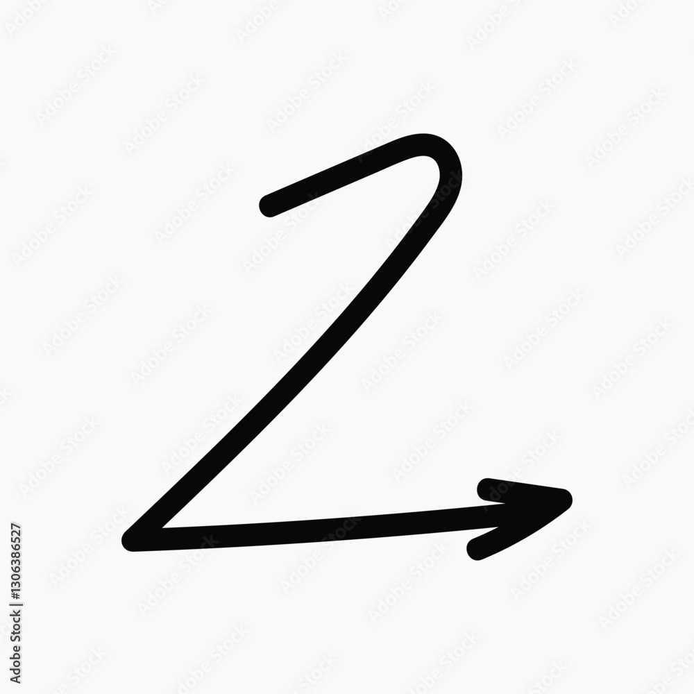 Fototapeta premium Curved arrow pointing right illustration vector
