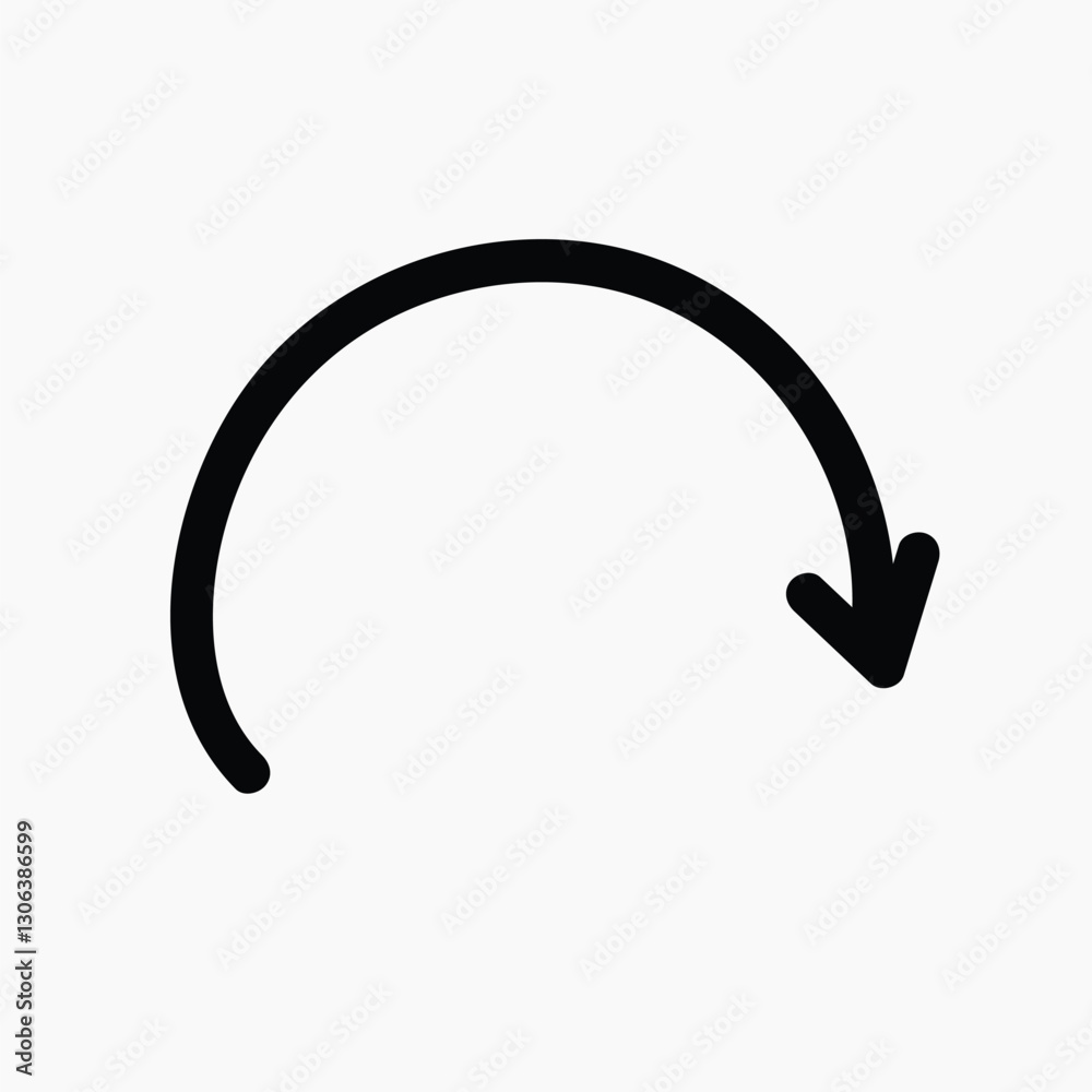 Curved arrow icon simple illustration vector Curved arrow icon simple illustration vector