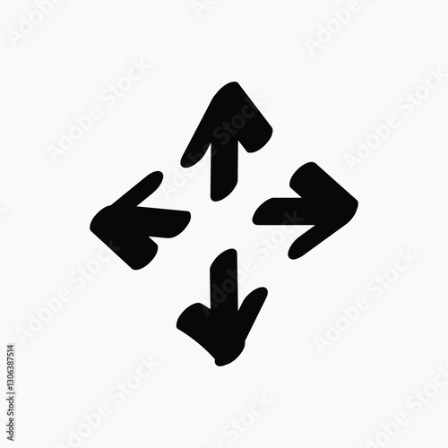 Four arrows pointing different directions illustration vector