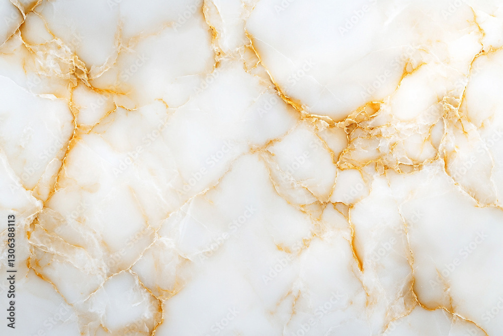 White marble with caramel and golden patterns on a light background White marble with caramel and golden patterns on a light background