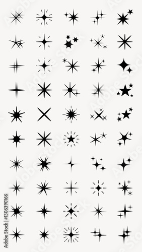 Shine star sparkle vector set. Sparkle star icons. Shine icon. Stars sparkle doodles vector. Set sparkles star symbols vector. Bright sparkle, star sparkle, shiny flash star. Star shine sparkle icon