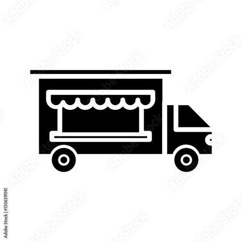 Food truck icon on white background