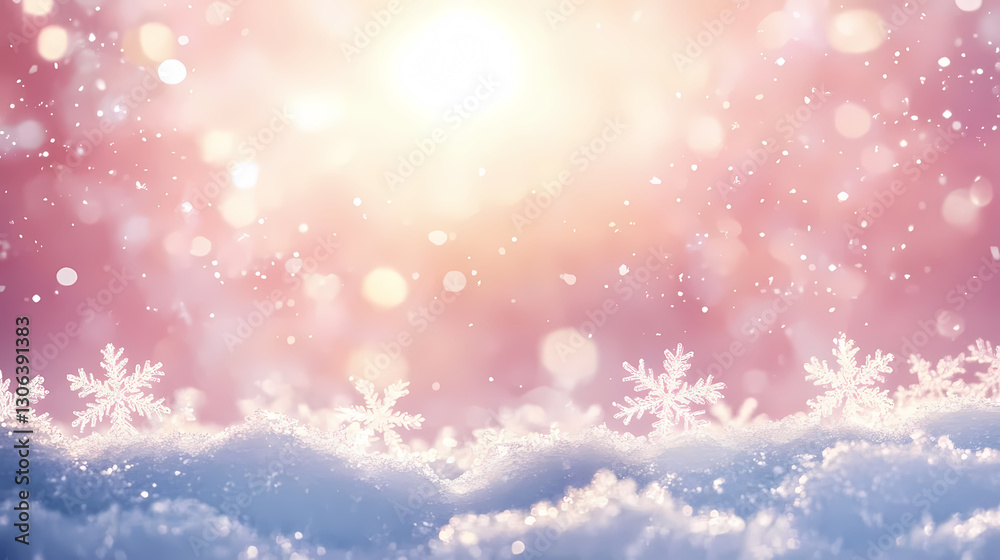 Naklejka premium Warm and Romantic Winter Snow Scene