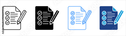 Assessment Icon Set Multiple Style Collection