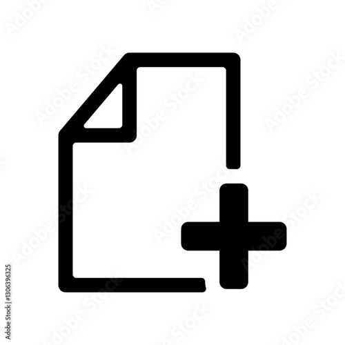 書類とプラスのアイコンイラスト