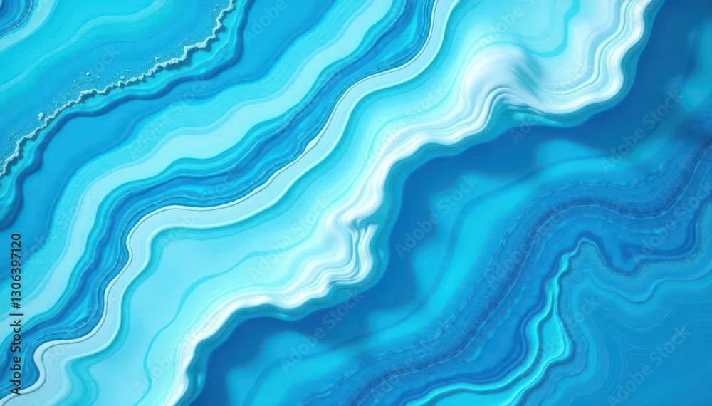 Fototapeta premium Fluid blue water flow, Aegean marble Coastal seamless pattern, summer vibe , sea, marble, fabric