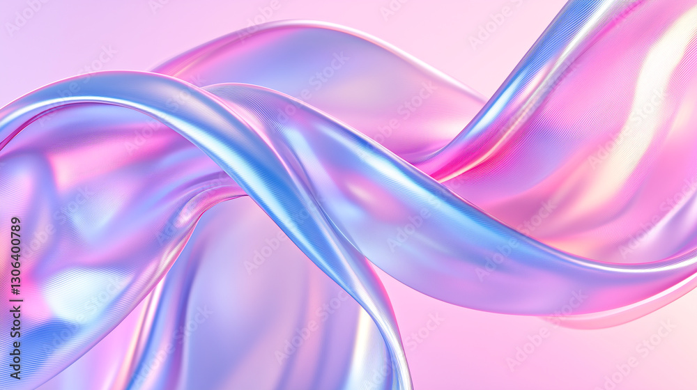 Fototapeta premium Dreamy Abstract Background with Soft Pink and Blue Waves
