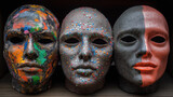 Handcrafted Masks with Distinctive Designs and Emotional Symbolism
