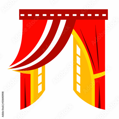 cinema curtain parting dramatically