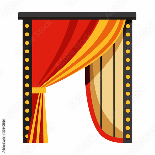 cinema curtain parting dramatically