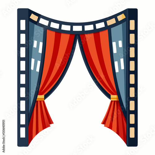 cinema curtain parting dramatically