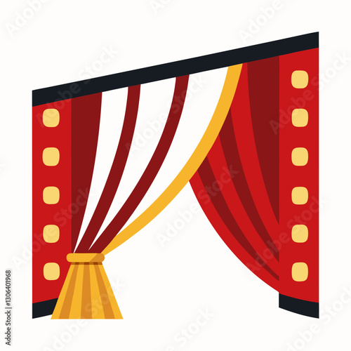 cinema curtain parting dramatically