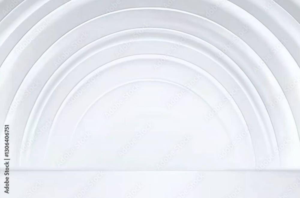 Obraz premium Minimalistic White Circular Plates Stacked Elegantly on a Soft Background with Subtle Shadows