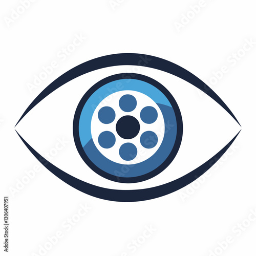 minimalist eye with a film reel 