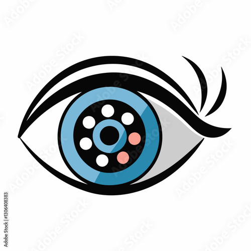 minimalist eye with a film reel 
