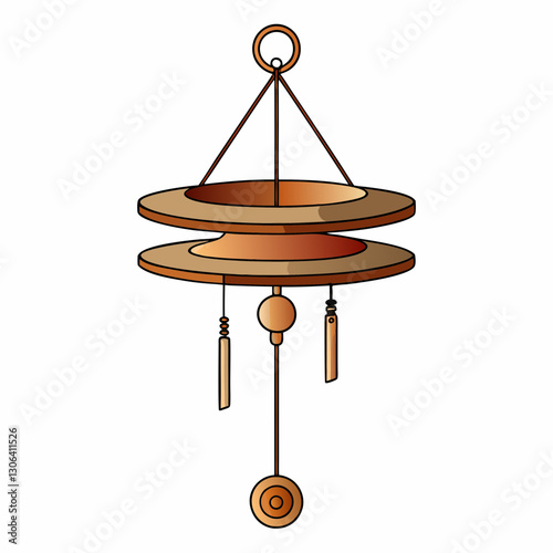 spinning copper wind chime