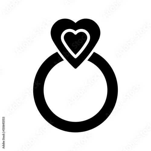 Heart Shaped Ring Vector Icon