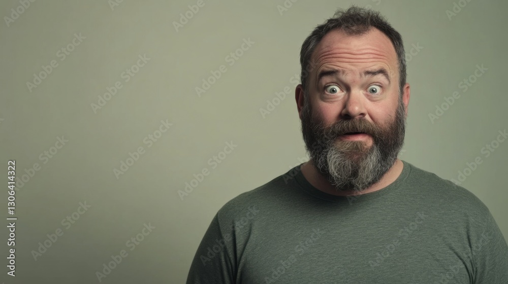 surprised man with beard surprised man with beard