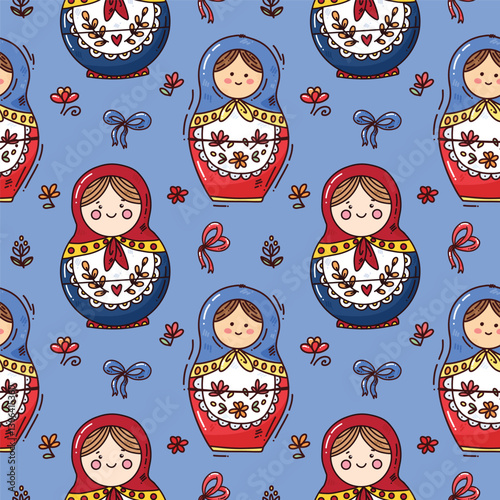 seamless pattern with maslenitsa elements