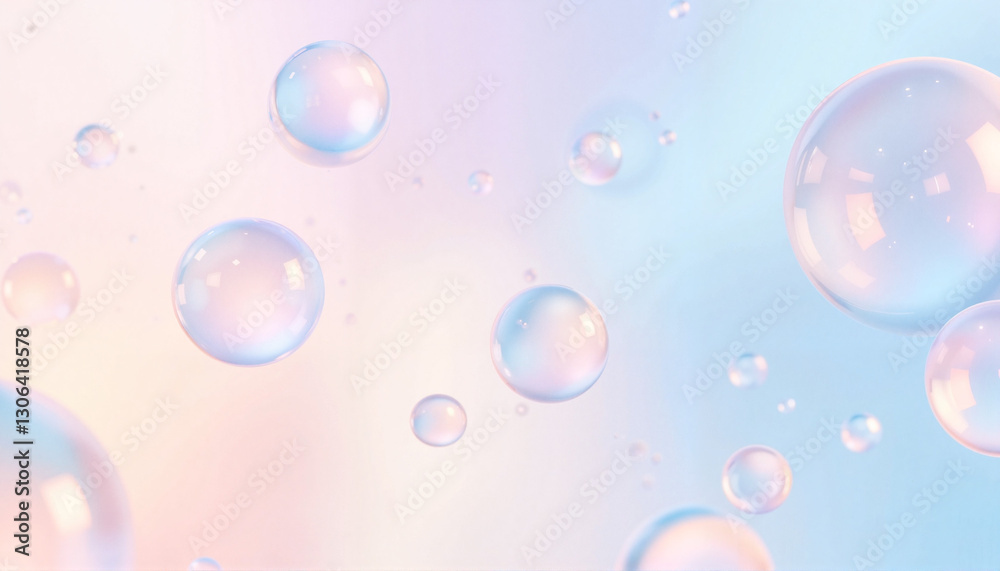 Dreamy pastel watercolor bubbles floating in soft hues, serene beauty Dreamy pastel watercolor bubbles floating in soft hues, serene beauty
