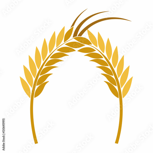 elegant wheat stalk forming a balanced arch 