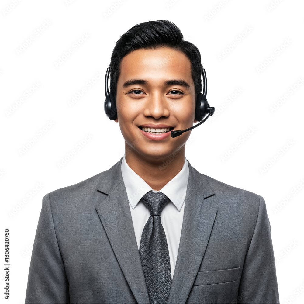 Professional Businessman with Headset in Suit for Customer Service and Communication Professional Businessman with Headset in Suit for Customer Service and Communication