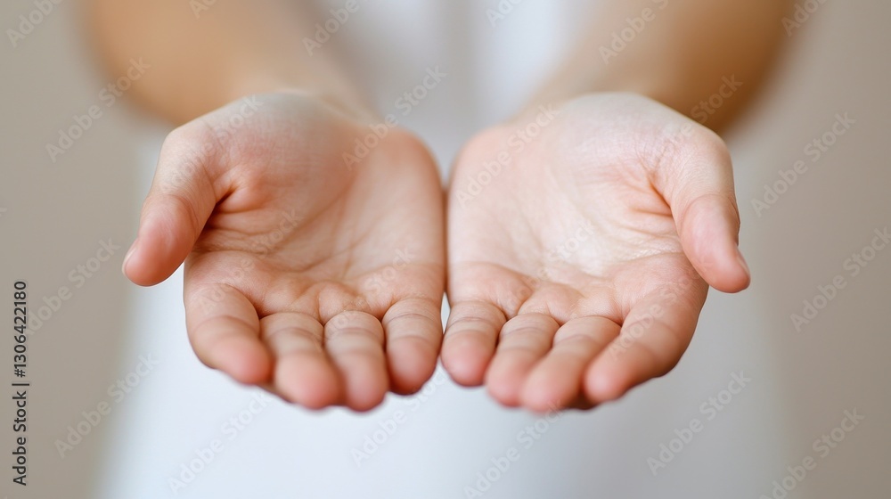 Open Hands Offering Peace and Acceptance with Soft Focus Background Open Hands Offering Peace and Acceptance with Soft Focus Background