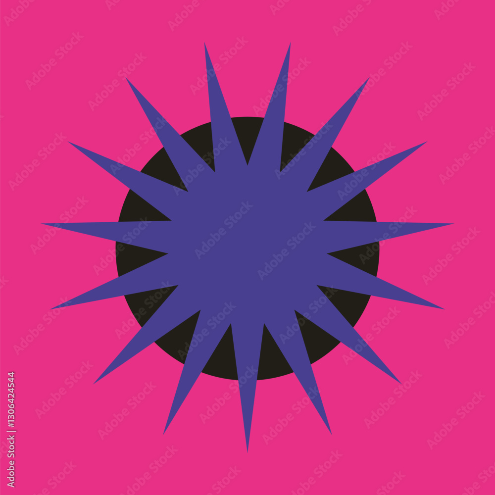 Fototapeta premium Retro abstract geometric star shape design element vector