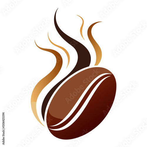 coffee bean with dynamic steam effect 