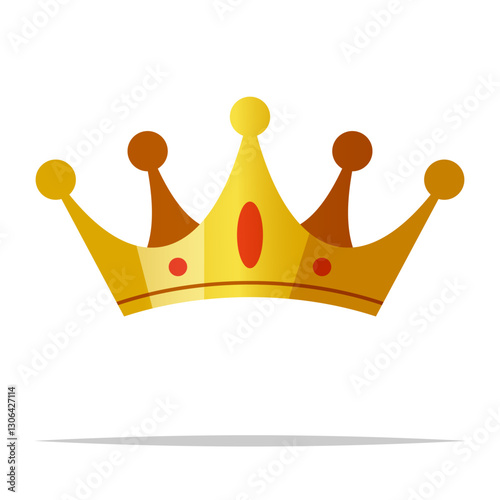 Golden crown vector isolated illustration