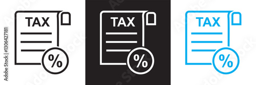 Taxes profit icon.  isolated on white and black background. Vector illustration. EPS 10