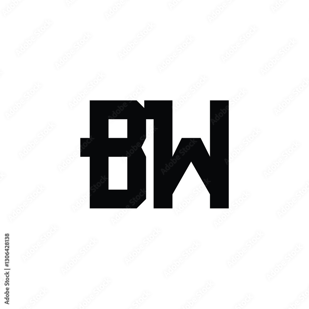 BW monogram logo design letter text name symbol monochrome logotype alphabet character simple logo BW monogram logo design letter text name symbol monochrome logotype alphabet character simple logo