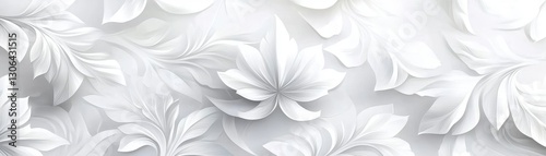 White Floral Pattern Background.