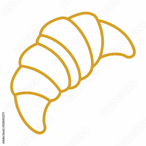 golden croissant outline