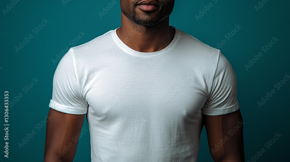 Fototapeta premium Well-dressed man in a crisp white shirt standing confidently with a bright smile and charismatic presence outdoors