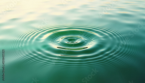 Rippling water surface creating concentric circles