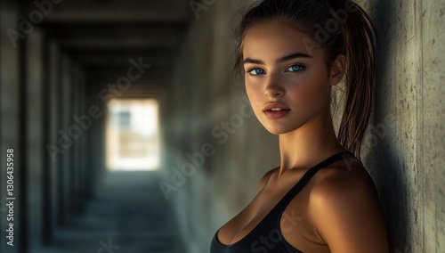 Free Download Stunning Blue-Eyed Woman in Urban Setting - GFXLoad