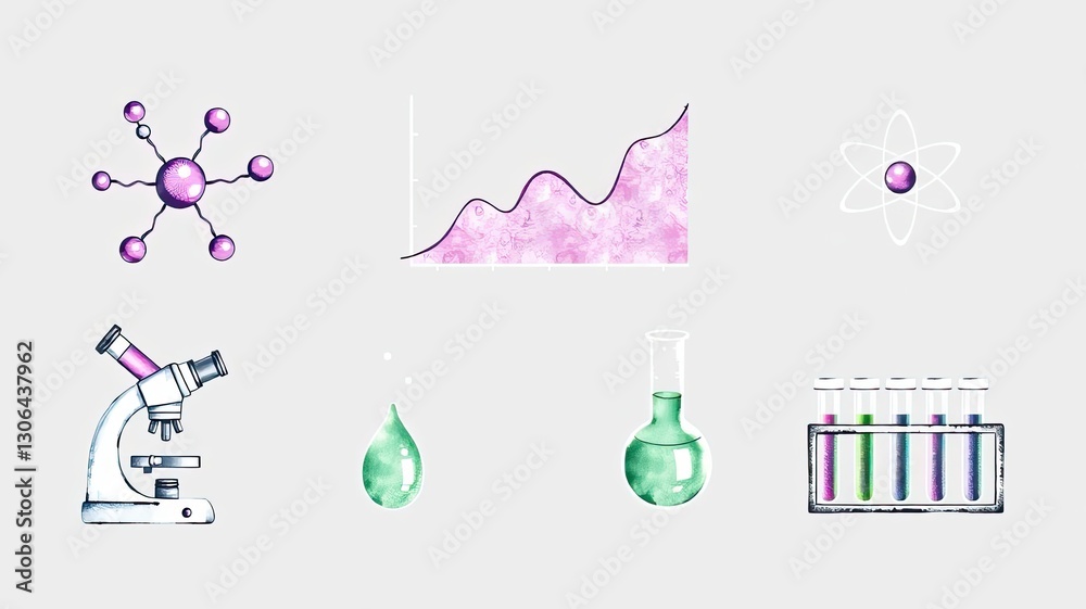 Science Research Lab Equipment Molecules Graph Atom Science Research Lab Equipment Molecules Graph Atom